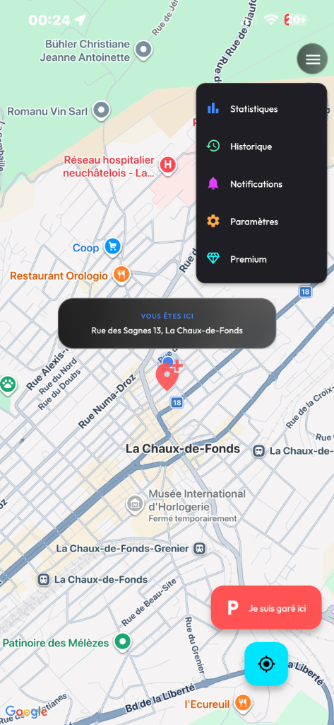 Parking App Map